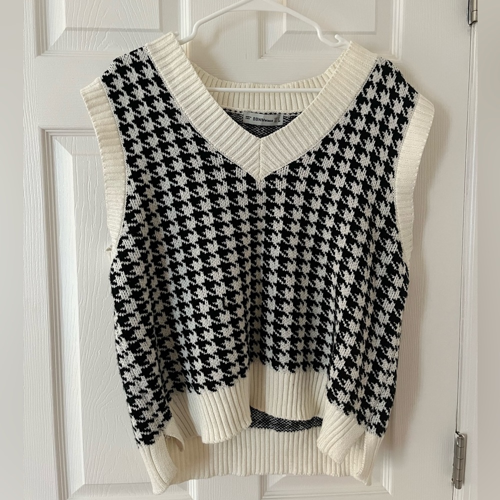 Black and White sweater vest